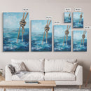 Nautical Rope Art, Coastal Decor, Ocean Inspired Painting, Maritime Wall Art, Blue and Green Wall Art, Canvas Print