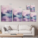 Pink Fog, moody art, landscape painting, light pink wall art, ethereal decor, minimalist art, framed canvas print, wabi sabi art
