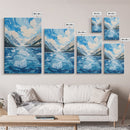 Glacial Lake View, lake Tahoe art, blue and green wall art, panoramic painting, framed canvas print, nature art, above couch art