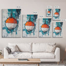 Nautical Buoy, nautical wall art, coastal decor, rustic wall art, gift idea, ocean painting, Framed Canvas Print, above bed wall art