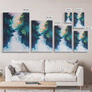 Waterfall Painting, Moody Art, Coastal Landscape Art, Framed Canvas Print, Above Sofa Art, Living Room Art, Vertical Wall Art