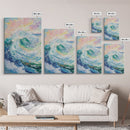 Ocean Wave Painting, Surf Wall Art, Coastal Cowgirl Wall Art, Seascape Painting, Canvas Print, Nautical Decor, Beach House Art