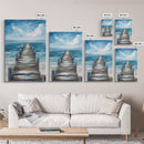 Ocean Dock Painting, Nautical Wall Art, Coastal Landscape Art, Seascape Painting, Canvas Print, Rustic Decor, Bedroom Art, Minimalist Art