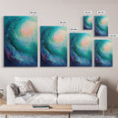 Ocean Wave, surf wall art, nautical decor, abstract seascape, beach house painting, blue and green wall art, framed canvas print