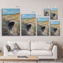 Coastal Landscape, Ireland painting, countryside decor, farmhouse art, blue and green wall art, framed canvas print, landscape painting