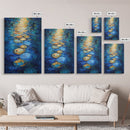 Golden Reflections, Water Art, Moody Painting, Canvas Print, Nautical Wall Art, Coastal Decor, Rustic Art, Living Room Art