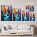 Canyon River, Southwest Wall Art, Canvas Print, Landscape Painting, Rustic Decor, Adventure Art, Moody Art, Tall Narrow Art
