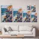Colorful Cliffs, Ocean Painting, Canvas Print, Coastal Landscape Art, Nautical Decor, Rustic Art, Southwest Wall Art, Gift Idea