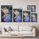 Tropical Reflections Framed Canvas Print Jungle River Wall Art, Boho Nature Decor, Vibrant Exotic Landscape, Relaxing Living Room Art
