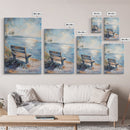 Serene Bench Canvas Print Lakeside Tranquility Peaceful Landscape Wall Art Cozy Home Decor Living Room Relaxation Gift