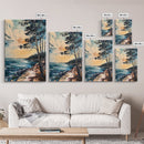 Sunset Seaside Painting Canvas Print | Coastal Wall Art | Ocean Sunset Decor | Beach House Art | Relaxing Landscape Artwork