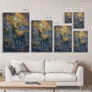 Golden Stag, Mystical Forest, Fantasy Animal Art, Sacred Geometry Wall Art, Rustic Wall Art, Living Room Art, Canvas Print, Gift Idea