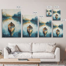 Still Water Canoe, Lake Tahoe Art, Nautical Painting, Rustic Wall Art, Moody Art, Extra Wide Art, Above Couch Art, Canvas Print