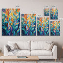 Vibrant Leaves, Botanical Art, Modern Abstract Art, Green Wall Art, Minimalist Art, Living Room Art, Canvas Print, Gift Idea
