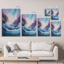 ocean waves, coastal painting, framed canvas print, seascape painting, nautical wall art, beach decor, extra wide art, gift idea