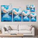 mountain painting, landscape painting, framed canvas print, lake Tahoe art, coastal landscape art, blue and green wall art, gift idea