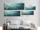 Ocean Rope Waves Canvas Print Nautical Wall Art Beach House Decor Coastal Blue Artwork Framed Seascape Living Room Wall Art