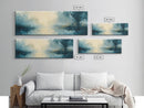 Misty Lake Canvas Print Serene Nature Wall Art, Neutral Forest Landscape, Soft Blue Wall Decor, Minimalist Bedroom Artwork