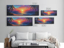 Tropical Sunset Paradise Framed Canvas Print Vibrant Beach Wall Art Palm Tree Coastal Decor Living Room Bedroom Gift Idea