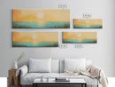 Golden Sunset Coastal Canvas Print, Minimalist Ocean Wall Art, Warm Beach Decor, Large Modern Art, Bedroom Wall Art, Nature Painting