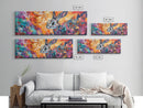 Colorful Abstract Rabbit Canvas Print, Vibrant Animal Wall Art, Boho Bunny Painting, Nature Wildlife Art, Playful Bedroom Decor