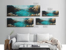 Rocky Cove Ocean Art Framed Canvas Print Textured Seascape Wall Decor Coastal Home Accent Nautical Painting Bedroom or Living Room Gift