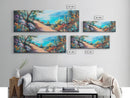 Coastal Pathway Painting Vibrant Beach Landscape Art Mediterranean Seaside Wall Decor Nature Artwork Living Room