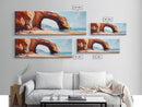 Natural Rock Arch Painting Coastal Cliff Seascape Wall Art Earthy Ocean Landscape Artwork Canvas Print Beach House Decor