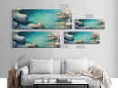 Turquoise Water Cove Framed Canvas Print Coastal Wall Art, Modern Beach Artwork, Ocean Decor, Minimalist Seascape Painting, Bedroom Art