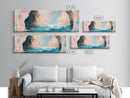 Serene Ocean Cliffs Framed Canvas Print Soft Pastel Coastal Art, Minimalist Seascape Painting, Tranquil Beach Decor, Modern Home Art