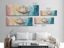 Textured Seashell Framed Canvas Print Beach House Decor, Coastal Wall Art, Pastel Ocean Painting, Nautical Theme, Home Decor