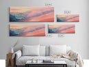 Pink Ocean Waves Canvas Print Coastal Wall Art, Beach Sunset Artwork, Modern Seascape Painting, Home Decor, Living Room Art