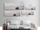 Tranquil Beach Rock Canvas Print Minimalist Wall Art Coastal Zen Painting Neutral Living Room Wall Art Serene Ocean Decor