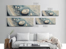 Fluid Abstract Pebbles Framed Canvas Print Modern Wall Art Contemporary Blue Grey Home Decor Minimalist Office Wall Art