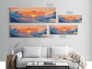 Sunset Glow, Scenic Ocean Painting, Warm Beach Art, Coastal Decor, Framed Canvas Print, Living Room Artwork, Ocean Lover Gift
