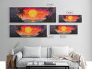 Island Sunset, Tropical Beach Painting, Palm Tree Silhouette, Paradise Art, Framed Canvas Print, Boho Style, Living Room Artwork