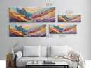 Desert Road, Colorful Mountain Art, Southwestern Landscape Painting, Earthy Boho Decor, Living Room Art, Canyon Print, Canvas Print