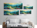 Forest Trail, Scenic Landscape Art, Green Nature Painting, Serene Hiking Scene, Cabin Wall Decor, Home Print, Framed Canvas Print