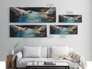 Tranquil Rocky Cove Canvas Print Nature Photography Wall Art, Serene Water Reflections, Modern Bedroom or Living Room Decor, Gift Idea