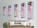 Feminine Dress Art, Elegant Fashion Print, Pastel Aesthetic, Framed Canvas Print, Chic Home Decor, Bedroom Wall Art, Minimalist Style