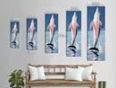 Leaping Dolphin, Ocean Wildlife, Canvas Print, Beach House Wall Art, Blue Coastal Aesthetic, Marine Life Art, Living Room Decor