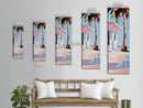 Palm Tree Getaway, Tropical Beach, Coastal Aesthetic, Framed Canvas Print, Modern Minimalist, Relaxing Home Decor, Bedroom Wall Art