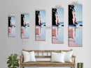 Clifftop Ocean View, Coastal Landscape Art, Serene Blue Decor, Nature Inspired Painting, Beach House Aesthetic, Framed Canvas Print