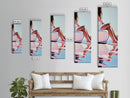 Sunlit Poolside, Elegant Woman Art, Minimalist Feminine Decor, Summer Painting, Warm and Serene Aesthetic, Framed Canvas Print