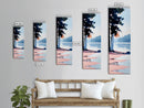 Misty Forest View, Tranquil Lake Painting, Atmospheric Nature Art, Minimalist Tree Reflection, Cozy Cabin Decor, Framed Canvas Print