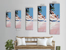 Beach Walk, Ocean Escape, Summer Serenity, Coastal Home Decor, Minimalist Seaside Painting, Modern Aesthetic, Framed Canvas Print