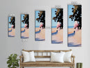 Coastal Serenity, Sunlit Landscape Art, Beachside Tranquility, Nature Inspired, Peaceful Horizon, Warm Aesthetic, Living Room Canvas Print