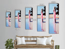 Tranquil Woman, Nature Reflection, Soft Pastels, Serene Landscape, Framed Canvas Print, Minimalist Art, Peaceful Home Decor