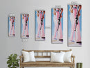 Western Girl, Cowboy, Vintage Style, Modern, Pink, Blue, Fashion Art, Feminine, Boho, Living Room, Framed Canvas Print
