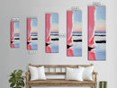 Pink Horizon, Coastal Sunrise, Minimalist Beach Painting, Abstract Seascape Art, Contemporary Pastel Wall Decor, Canvas Print, Office Wall Art